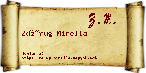 Zárug Mirella névjegykártya